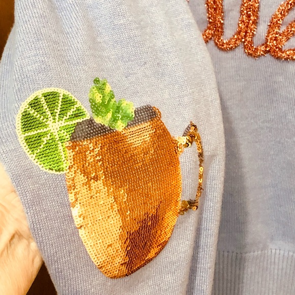 QUEEN OF SPARKLES 💖 Vodka Queen Blue and Orange Sweater - Picture 7 of 7